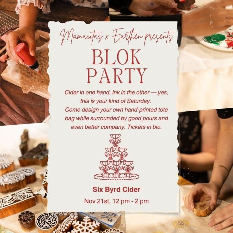 Block printing experience- Nov 21st